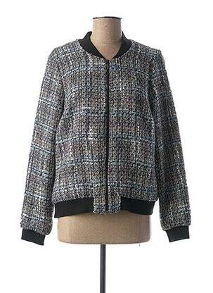 Veste casual col rond bleu FRANCE RIVOIRE femme