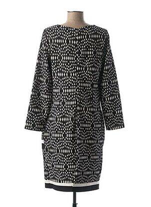 Robe mi-longue imprimé fantaisie manches longues noir GUY DUBOUIS femme