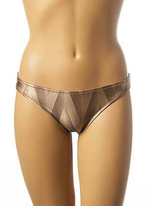 Bas de maillot de bain effet matière satinée culotte beige JOLIDON femme