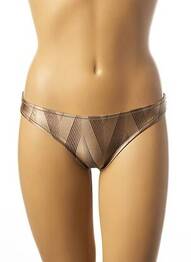 Bas de maillot de bain imprimé rayures culotte beige JOLIDON femme