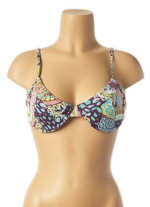 Haut de maillot de bain bretelles élastiquées ajustables violet CYELL femme