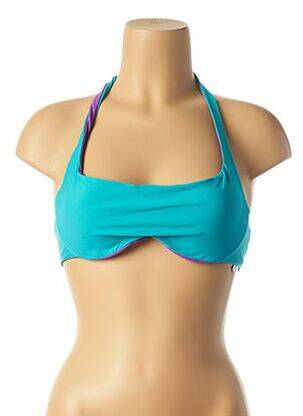 Haut de maillot de bain fermeture liens à nouer bleu IMEC femme