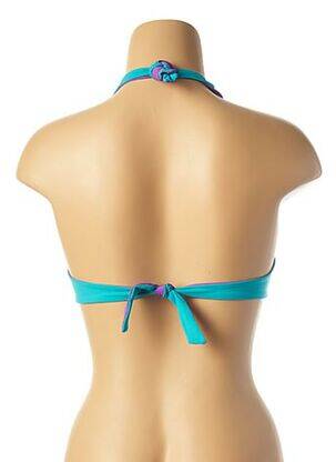Haut de maillot de bain fermeture liens à nouer bleu IMEC femme