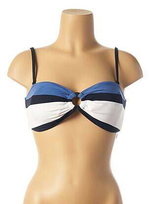 Haut de maillot de bain fermeture liens à nouer haut soutien-gorge moulé bleu ANDRES SARDA femme