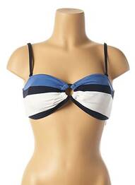 Haut de maillot de bain fermeture liens à nouer haut soutien-gorge moulé bleu ANDRES SARDA femme