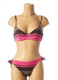Maillot de bain 2 pièces fermeture clip marron ANDRES SARDA femme