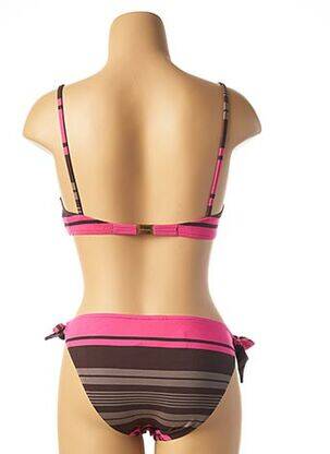 Maillot de bain 2 pièces fermeture clip marron ANDRES SARDA femme