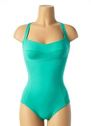 Maillot de bain 1 pièce bretelles élastiquées bleu ROIDAL femme