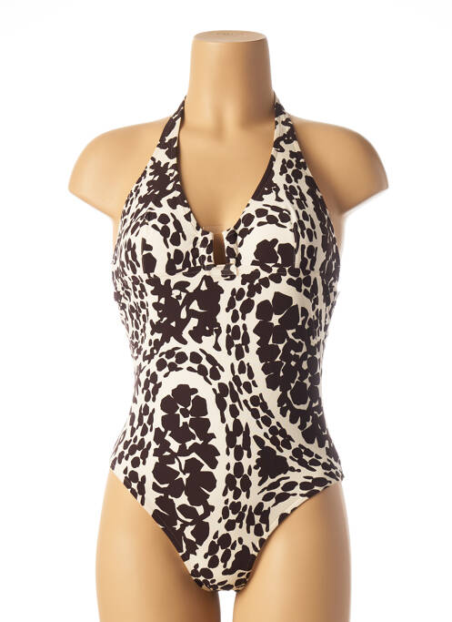Maillot de bain 1 pièce marron UNIVERSITY pour femme
