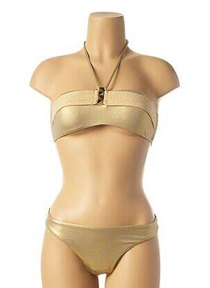 Maillot de bain 2 pièces jaune JOLIDON pour femme