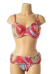 Maillot de bain 2 pièces rouge CYELL pour femme seconde vue