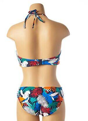 Maillot de bain 2 pièces stretch haut soutien-gorge moulé bleu CLEO BY PANACHE femme