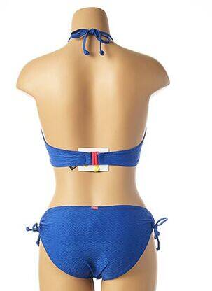 Maillot de bain 2 pièces stretch haut soutien-gorge moulé bleu CLEO BY PANACHE femme