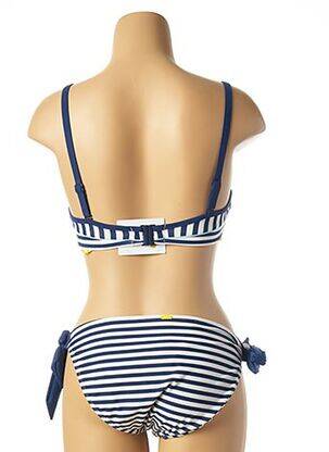 Maillot de bain 2 pièces stretch haut soutien-gorge moulé bleu CLEO BY PANACHE femme