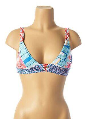 Haut de maillot de bain stretch haut triangles bleu PIHA femme