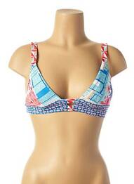 Haut de maillot de bain stretch haut triangles bleu PIHA femme