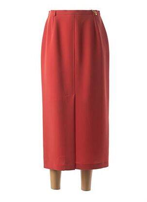Jupe longue fermeture zippée au dos rouge FEDORA femme