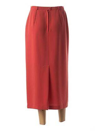 Jupe longue fermeture zippée au dos rouge FEDORA femme