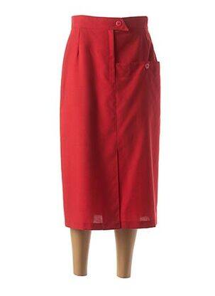 Jupe mi-longue taille normale rouge FEDORA femme