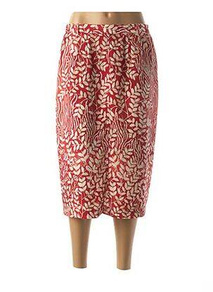 Jupe mi-longue coupe droite rouge MARYVET femme