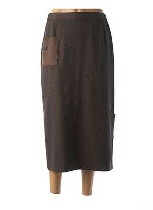 Jupe longue fermeture zippée au dos marron MARYVET femme