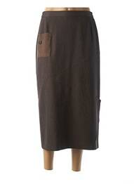 Jupe longue fermeture zippée au dos marron MARYVET femme
