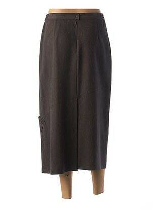 Jupe longue fermeture zippée au dos marron MARYVET femme
