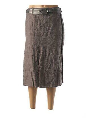 Jupe mi-longue fermeture zip latéral gris GERRY WEBER femme