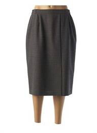 Jupe mi-longue taille élastique gris MARYVET femme