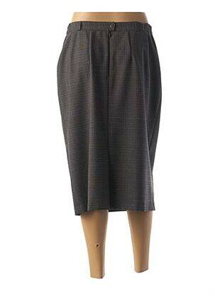 Jupe mi-longue taille élastique gris MARYVET femme