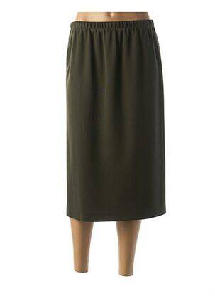 Jupe mi-longue stretch vert BRIGITTE SAGET femme