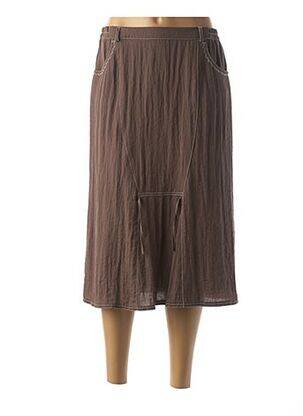 Jupe mi-longue coupe droite marron TELMAIL femme