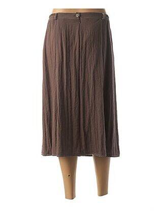 Jupe mi-longue coupe droite marron TELMAIL femme