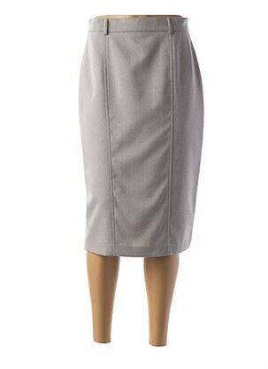 Jupe mi-longue coupe droite gris FEDORA femme