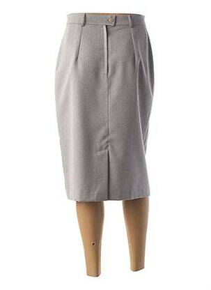 Jupe mi-longue coupe droite gris FEDORA femme