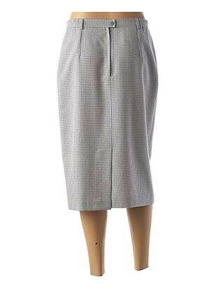 Jupe mi-longue taille haute bleu FEDORA femme