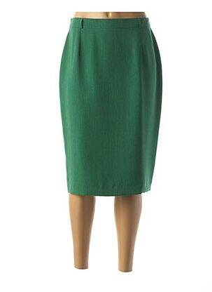 Jupe mi-longue coupe droite vert FEDORA femme