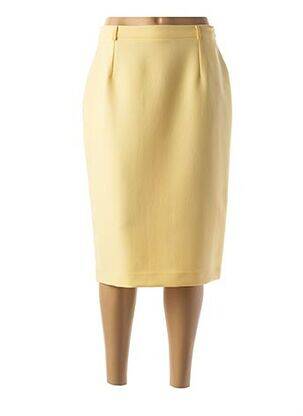 Jupe mi-longue coupe droite jaune FEDORA femme