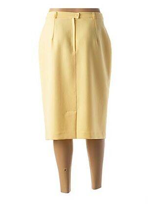 Jupe mi-longue coupe droite jaune FEDORA femme