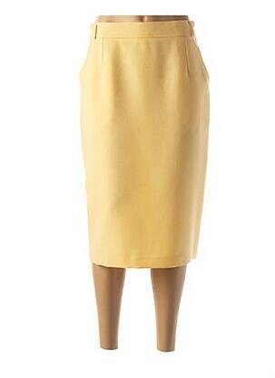 Jupe mi-longue coupe droite jaune FEDORA femme