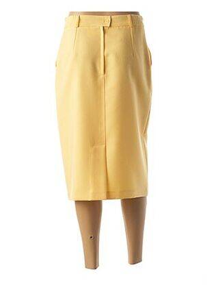 Jupe mi-longue coupe droite jaune FEDORA femme