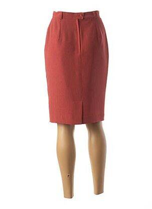 Jupe mi-longue coupe droite rouge FEDORA femme