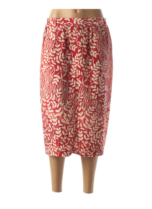Jupe mi-longue coupe droite rouge MARYVET femme