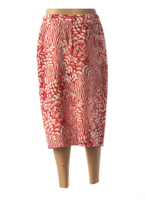 Jupe mi-longue coupe droite rouge MARYVET femme