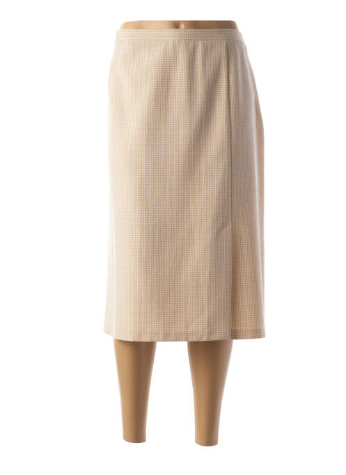 Jupe mi-longue fermeture zip latéral beige GRIFFON femme