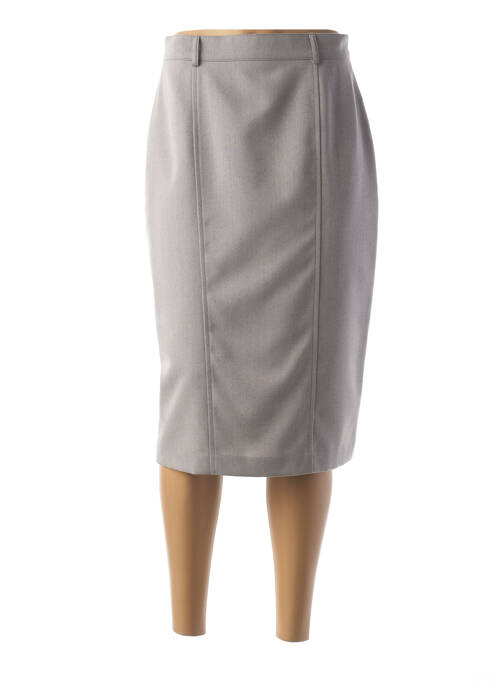 Jupe mi-longue coupe droite gris FEDORA femme