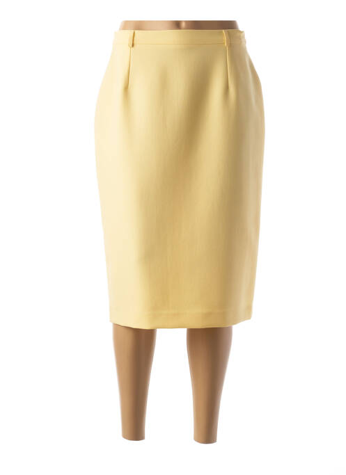 Jupe mi-longue coupe droite jaune FEDORA femme
