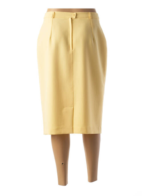 Jupe mi-longue coupe droite jaune FEDORA femme