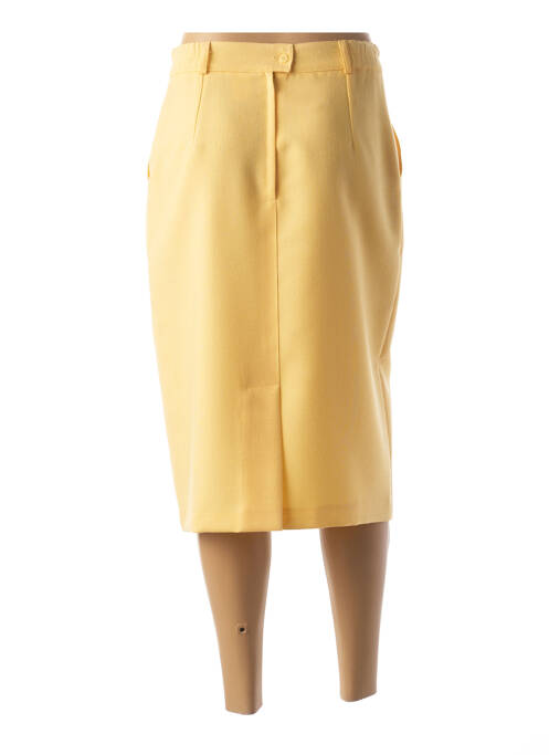 Jupe mi-longue coupe droite jaune FEDORA femme