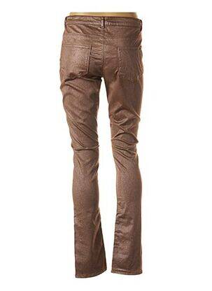 Pantalon slim tissage enduit taille normale marron CKS femme